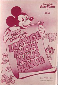 8m413 LUSTIGE MICKY MAUS REVUE German program '64 Walt Disney, Mickey Mouse, Pluto, Donald, & more!