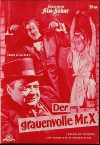 8m450 TALES OF TERROR German program '64 different images of Peter Lorre, Vincent Price & Rathbone!