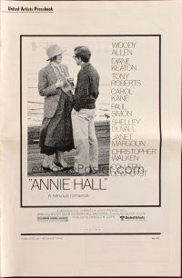 8m522 ANNIE HALL pressbook '77 full-length Woody Allen & Diane Keaton, a nervous romance!