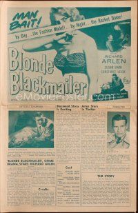 8m554 BLONDE BLACKMAILER pressbook '58 bad girl Susan Shaw's body was the secret to the shakedown!