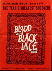 8m556 BLOOD & BLACK LACE pressbook '65 Mario Bava, glamorous fashion house becomes house of blood!