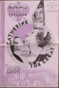 8m567 CATHERINE THE GREAT pressbook '34 Douglas Fairbanks Jr., Elizabeth Bergner
