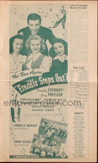 8m641 FREDDIE STEPS OUT pressbook '46 Freddie Stewart, June Preisser & Noel Neill are Teen Agers!