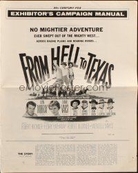 8m643 FROM HELL TO TEXAS pressbook '58 Don Murray, Diane Varsi, no mightier adventure in the West!