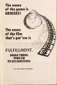 8m646 FULFILLMENT SOMETHING WORTH REMEMBERING pressbook '69 a man's search for love!