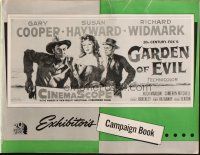 8m649 GARDEN OF EVIL pressbook '54 Gary Cooper, sexy Susan Hayward & Richard Widmark!