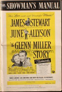 8m658 GLENN MILLER STORY pressbook '54 James Stewart, June Allyson, Louis Armstrong!