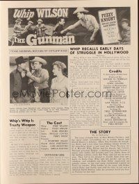 8m674 GUNMAN pressbook '52 cowboy Whip Wilson, Phyllis Coates, Fuzzy Knight