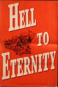 8m686 HELL TO ETERNITY pressbook '60 World War II soldier Jeffrey Hunter, Patricia Owens!