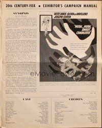 8m703 HUSH...HUSH, SWEET CHARLOTTE pressbook '65 Bette Davis, Robert Aldrich horror classic!