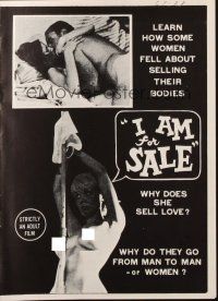 8m705 I AM FOR SALE pressbook '68 learn how some women feel about selling their bodies!