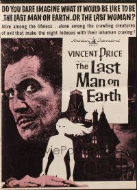 8m737 LAST MAN ON EARTH pressbook '64 AIP, Vincent Price among the lifeless, cool Reynold Brown art!