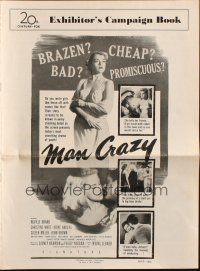 8m765 MAN CRAZY pressbook '53 artwork of sexy promiscuous bad girl Christine White!