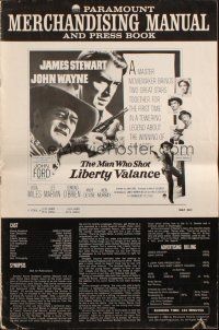 8m766 MAN WHO SHOT LIBERTY VALANCE pressbook '62 John Wayne & James Stewart together, John Ford