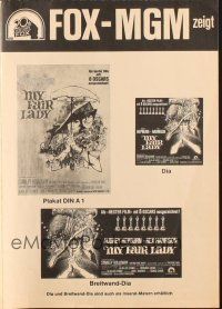 8m484 MY FAIR LADY German pressbook R69 classic art of Audrey Hepburn & Rex Harrison by Bob Peak!
