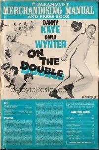 8m805 ON THE DOUBLE pressbook '61 great art of wacky Danny Kaye, plus sexy Diana Dors in bubbles!