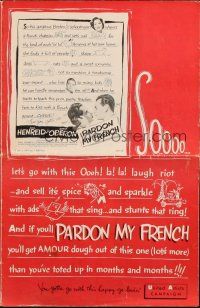 8m813 PARDON MY FRENCH pressbook '51 Paul Henreid, Merle Oberon went to France for lessons in love!