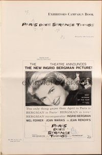 8m814 PARIS DOES STRANGE THINGS pressbook '57 Jean Renoir's Elena et les hommes, Ingrid Bergman