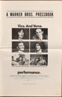 8m817 PERFORMANCE pressbook '70 directed by Nicolas Roeg, Mick Jagger & James Fox trading roles!