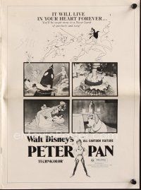 8m818 PETER PAN pressbook R70s Walt Disney animated cartoon fantasy classic, great full-length art!