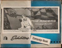 8m836 RACERS pressbook '55 Kirk Douglas, sexy Bella Darvi, vintage car racing art!