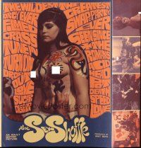8m880 SEX SHUFFLE pressbook '68 the wildest orgy ever filmed, sexy naked painted hippie girls!