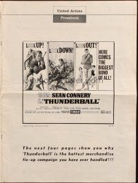 8m949 THUNDERBALL pressbook '65 art of Sean Connery as James Bond by Robert McGinnis!