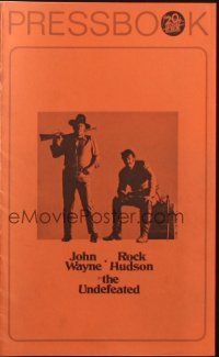 8m969 UNDEFEATED pressbook '69 John Wayne & Rock Hudson rode where no one else dared!
