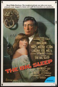8p095 BIG SLEEP 1sh '78 art of Robert Mitchum & sexy Candy Clark by Richard Amsel!