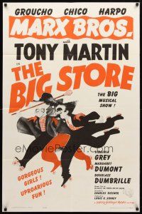 8p096 BIG STORE 1sh R62 great art of the Marx Brothers, Groucho, Harpo & Chico!