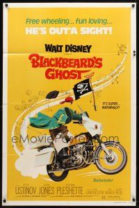 8p104 BLACKBEARD'S GHOST 1sh R76 Walt Disney, artwork of wacky invisible pirate Peter Ustinov!