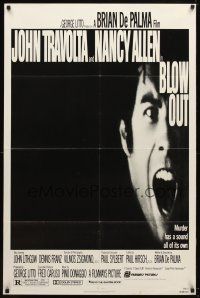 8p111 BLOW OUT 1sh '81 John Travolta & Nancy Allen, directed by Brian De Palma!