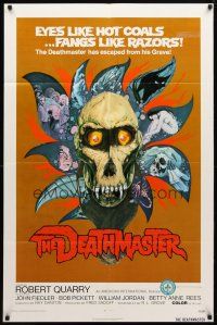 8p198 DEATHMASTER 1sh '72 AIP, wacky art of beast with eyes like hot coals & fangs like razors!