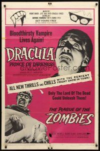 8p222 DRACULA PRINCE OF DARKNESS/PLAGUE OF THE ZOMBIES 1sh '66 Vampires and Zombies!