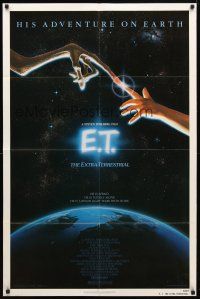 8p232 E.T. THE EXTRA TERRESTRIAL 1sh '82 Steven Spielberg, John Alvin artwork!