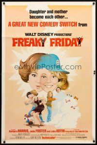 8p289 FREAKY FRIDAY 1sh '77 Jodie Foster switches bodies with Barbara Harris, Disney!