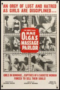 8p497 MME OLGA'S MASSAGE PARLOR 1sh '65 an orgy of lust & hatred as girls are disciplined!