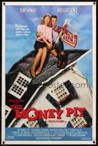 8p505 MONEY PIT 1sh '86 Steven Spielberg, Tom Hanks & Shelley Long, deeply in love & debt!