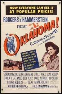 8p581 OKLAHOMA 20th Century Fox release 1sh '56 MacRae, Jones, Rodgers & Hammerstein musical!