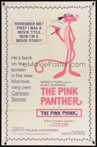 8p618 PINK PANTHER 1sh '65 Friz Freleng & Hawley Pratt directed cartoon, Pink Phink!