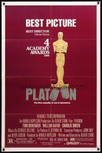 8p623 PLATOON style B 1sh '86 Oliver Stone, winner of Best Picture & Best Director Academy Awards!