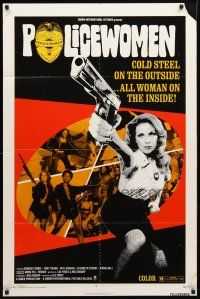 8p633 POLICEWOMEN 1sh '74 Sondra Currie is cold steel on the outside, all woman inside!