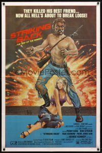 8p700 SEARCH & DESTROY 1sh '81 they killed his best friend! Cool Hescox action art!