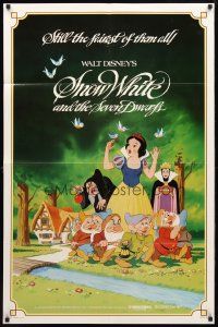 8p738 SNOW WHITE & THE SEVEN DWARFS 1sh R83 Walt Disney animated cartoon fantasy classic!