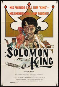 8p742 SOLOMON KING 1sh '74 his friends call him King, his enemies call him tough, blaxploitation!