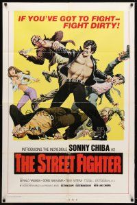 8p784 STREET FIGHTER 1sh '74 Gekitotsu! Satsujin ken, Sonny Chiba, martial arts!