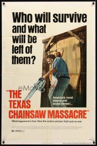 8p828 TEXAS CHAINSAW MASSACRE 1sh '74 Tobe Hooper cult classic slasher horror!