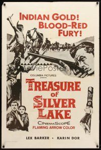 8p878 TREASURE OF SILVER LAKE military 1sh R70s Lex Barker as Old Shatterhand art, Brice as Winnetou
