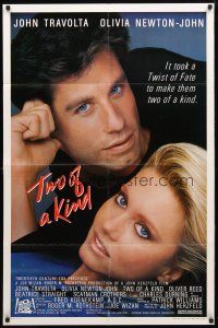 8p900 TWO OF A KIND 1sh '83 close-up of John Travolta & Olivia Newton-John!