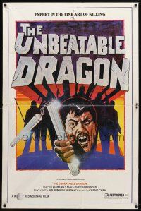 8p905 UNBEATABLE DRAGON 1sh '78 Chang Cheh, cool martial arts artwork!
